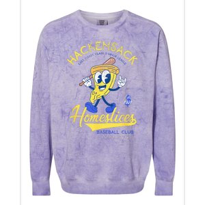 Hackensack Homeslices Retro Minor League Baseball Team Colorblast Crewneck Sweatshirt