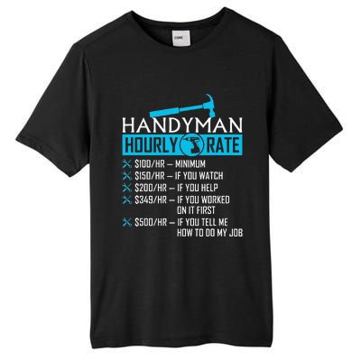 Handyman Hourly Rate Humor Carpenter Funny Handy Man Tall Fusion ChromaSoft Performance T-Shirt