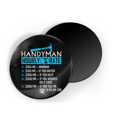 Handyman Hourly Rate Humor Carpenter Funny Handy Man Magnet