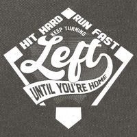 Hit Hard Run Fast Keep Turning Left Until Youre Home Baseball Cotton Canvas Backpack