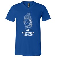 Hindu Hanu Religious Vanara Jai Meditation Buddhism India Gift V-Neck T-Shirt