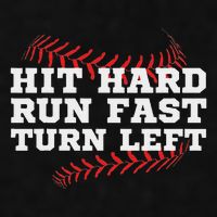 Hit Hard Run Fast Turn Left Funny Baseball Player & Fan Ladies PosiCharge Tri-Blend Wicking Tank