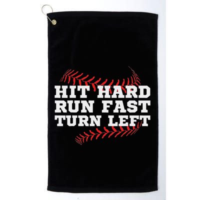 Hit Hard Run Fast Turn Left Funny Baseball Player & Fan Golf Towel