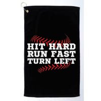 Hit Hard Run Fast Turn Left Funny Baseball Player & Fan Golf Towel