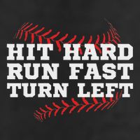Hit Hard Run Fast Turn Left Funny Baseball Player & Fan Golf Towel