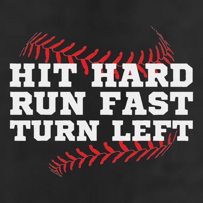 Hit Hard Run Fast Turn Left Funny Baseball Player & Fan Golf Towel
