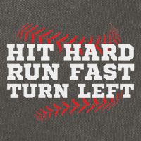 Hit Hard Run Fast Turn Left Funny Baseball Player & Fan Cotton Canvas Backpack