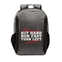 Hit Hard Run Fast Turn Left Funny Baseball Player & Fan Vector Backpack