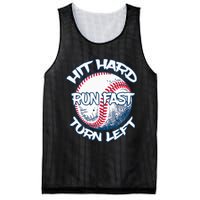 Hit Hard Run Fast Turn Left Baseball Softball Gifts Mom Mesh Reversible Basketball Jersey Tank