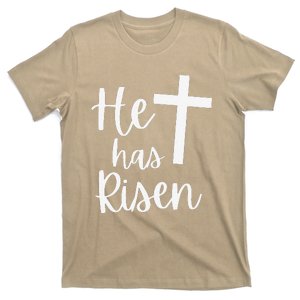 He Has Risen Jesus Christian Happy Easter Cross Religious T-Shirt