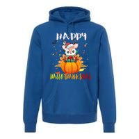 Happy Hallothanksmas Reindeer Halloween Thanksgivin Xmas Gift Premium Hoodie