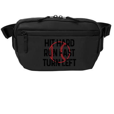 Hit Hard Run Fast Turn Left Funny Baseball Gift Cool Gift Crossbody Pack