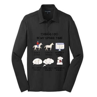 Horse Horse Riding Silk Touch Performance Long Sleeve Polo