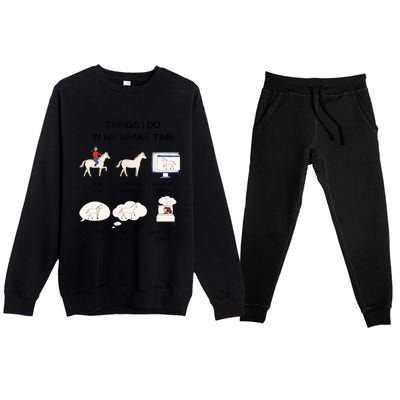 Horse Horse Riding Premium Crewneck Sweatsuit Set