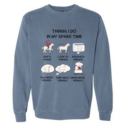 Horse Horse Riding Garment-Dyed Sweatshirt