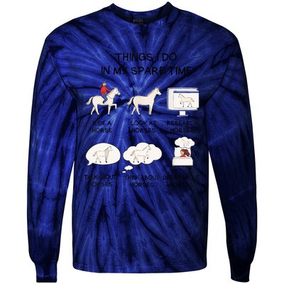 Horse Horse Riding Tie-Dye Long Sleeve Shirt