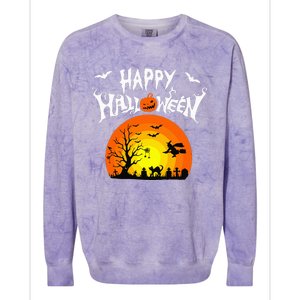 Happy Halloween Retro Colorblast Crewneck Sweatshirt