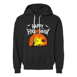 Happy Halloween Retro Garment-Dyed Fleece Hoodie