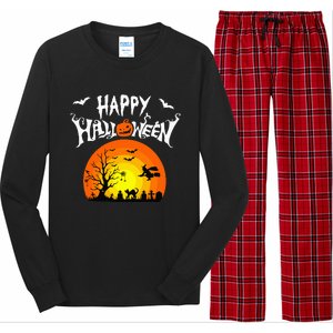 Happy Halloween Retro Long Sleeve Pajama Set