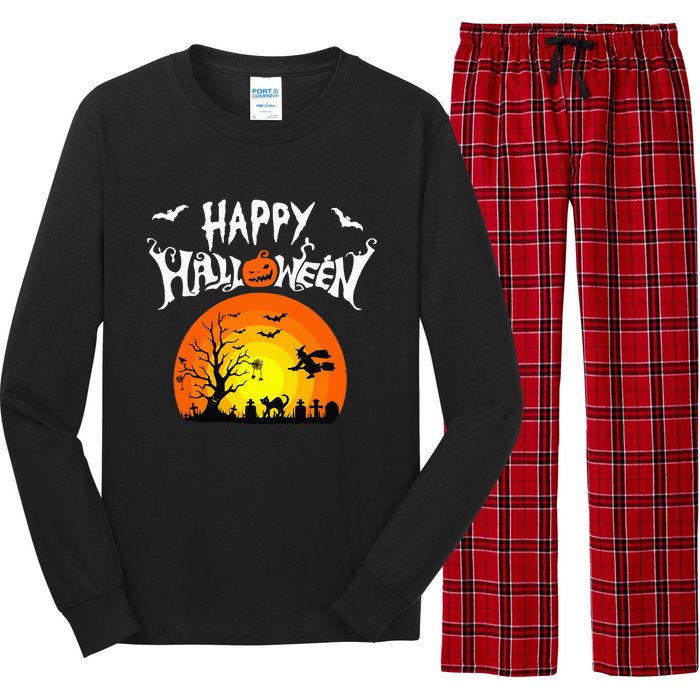 Happy Halloween Retro Long Sleeve Pajama Set