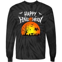 Happy Halloween Retro Tie-Dye Long Sleeve Shirt