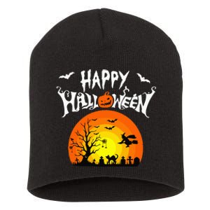 Happy Halloween Retro Short Acrylic Beanie