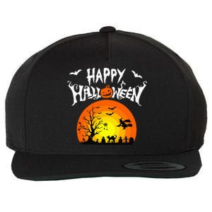 Happy Halloween Retro Wool Snapback Cap