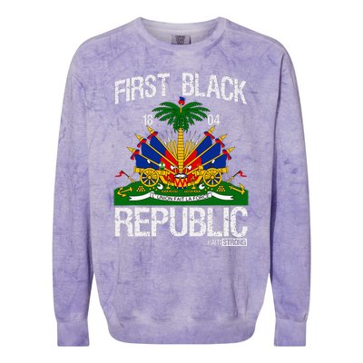 Haitian History Revolution Since 1804 First Black Republic Colorblast Crewneck Sweatshirt