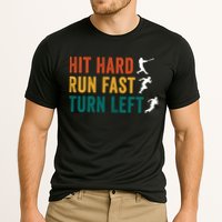Hit Hard Run Fast Turn Left Funny Baseball Player And Fan Cool Gift Cooling Performance Crew T-Shirt