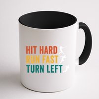 Hit Hard Run Fast Turn Left Funny Baseball Player And Fan Cool Gift Mug