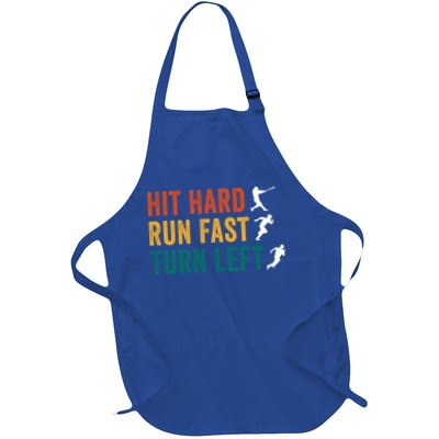 Hit Hard Run Fast Turn Left Funny Baseball Player And Fan Cool Gift Apron