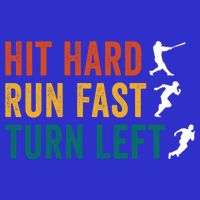 Hit Hard Run Fast Turn Left Funny Baseball Player And Fan Cool Gift 16 in Basic Backpack