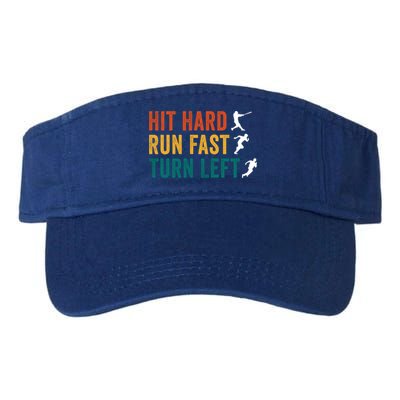 Hit Hard Run Fast Turn Left Funny Baseball Player And Fan Cool Gift Visor