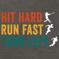 Hit Hard Run Fast Turn Left Funny Baseball Player And Fan Cool Gift Cotton Canvas Backpack