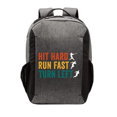 Hit Hard Run Fast Turn Left Funny Baseball Player And Fan Cool Gift Vector Backpack