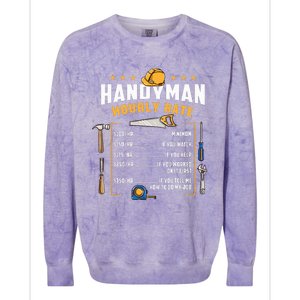 Handyman Hourly Rate Colorblast Crewneck Sweatshirt