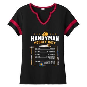 Handyman Hourly Rate Ladies Halftime Notch Neck Tee