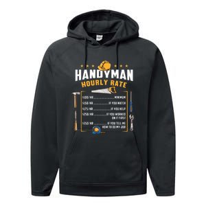 Handyman Hourly Rate Performance Fleece Hoodie