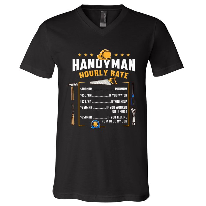 Handyman Hourly Rate V-Neck T-Shirt