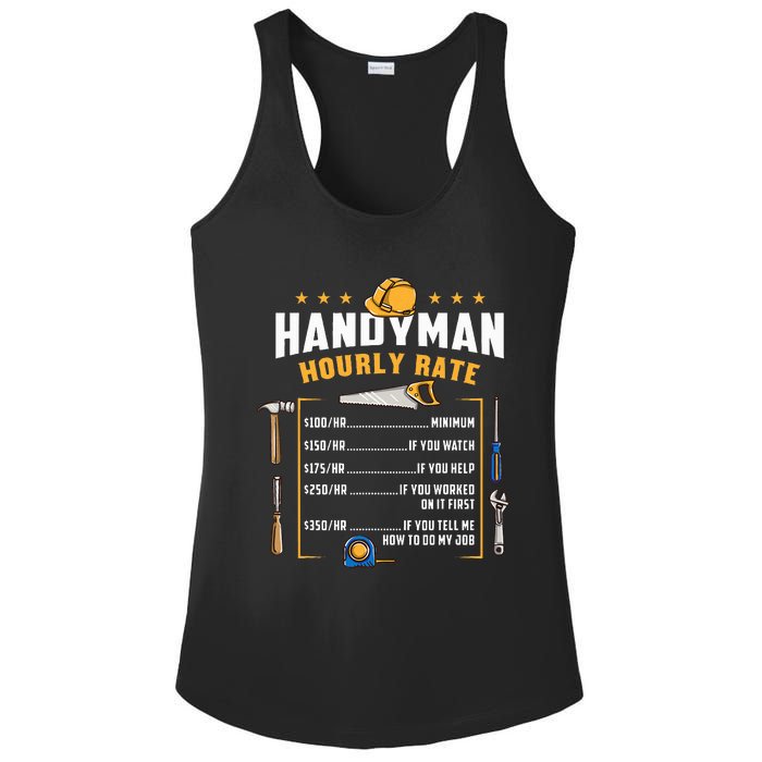 Handyman Hourly Rate Ladies PosiCharge Competitor Racerback Tank