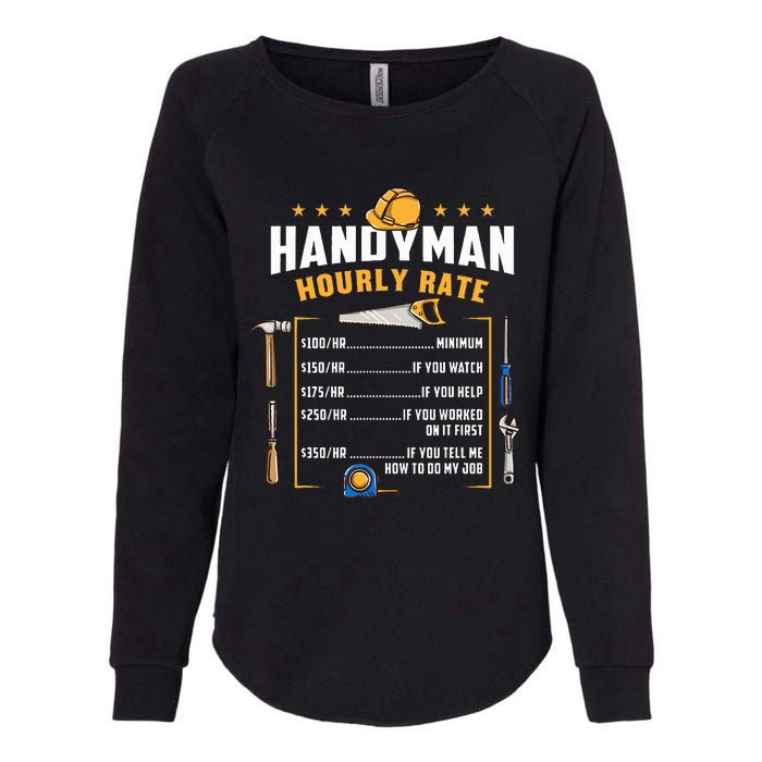 Handyman Hourly Rate Womens California Wash Sweatshirt