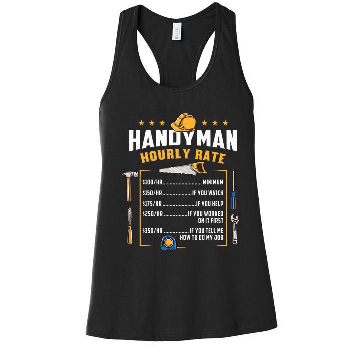 Handyman Hourly Rate Women's Racerback Tank