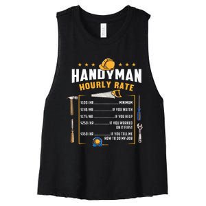 Handyman Hourly Rate Women's Racerback Cropped Tank