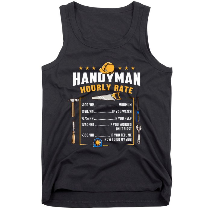 Handyman Hourly Rate Tank Top