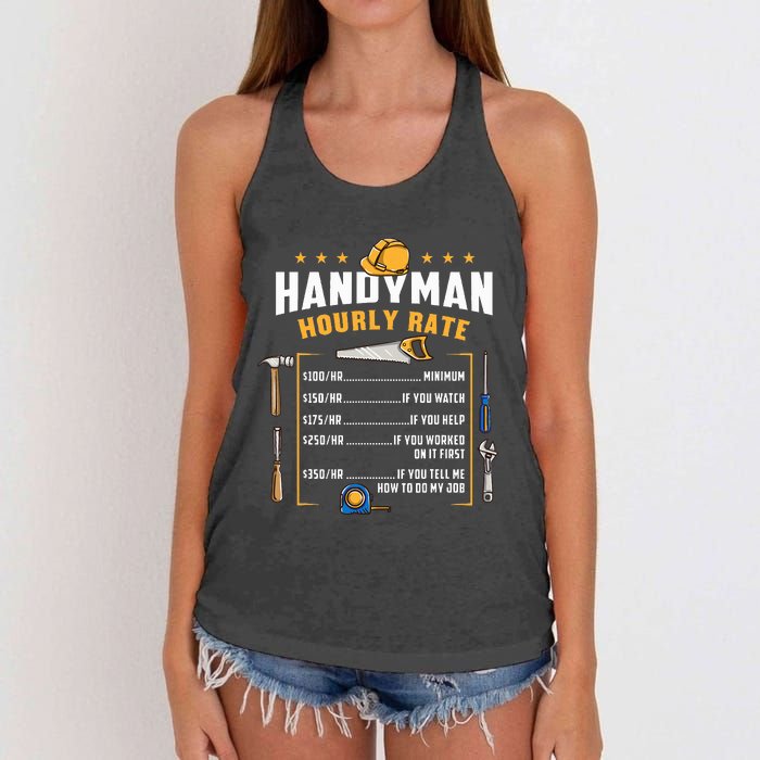 Handyman Hourly Rate Women's Knotted Racerback Tank