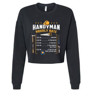 Handyman Hourly Rate Cropped Pullover Crew