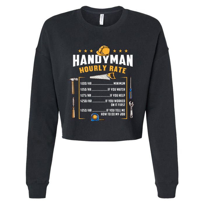 Handyman Hourly Rate Cropped Pullover Crew