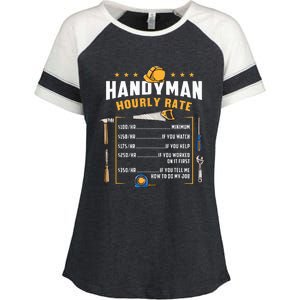 Handyman Hourly Rate Enza Ladies Jersey Colorblock Tee