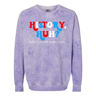 History Huh Red White And Royal Blue Colorblast Crewneck Sweatshirt