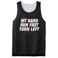 Hit Hard Run Fast Turn Left Funny Baseball Player & Fan Mesh Reversible Basketball Jersey Tank